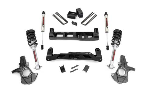 5 Inch Suspension Lift Kit w/V2 Shocks &amp; Struts 07-13 Silverado/Sierra 1500 2WD Rough Country