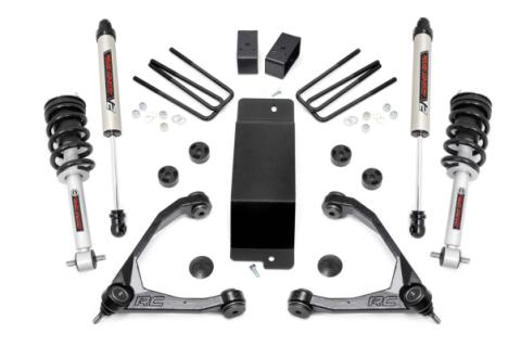 3.5 Inch Suspension Lift Kit w/Upper Control Arms N3 Struts &amp; V2 Shocks 07-13 Silverado/Sierra 1500 4WD Rough Country