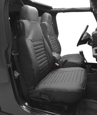 Jeep Seat Covers For Jeep 1992-1994 Wrangler YJ Front Premium Vinyl Fabric Charcoal/Gray Bestop