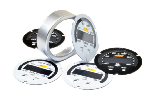 X-Series Temperature Gauge Accessory Kit Silver Bezel Black Transmission and Oil Faceplates White Water, Transmission, and Oil Faceplates AEM Electronics