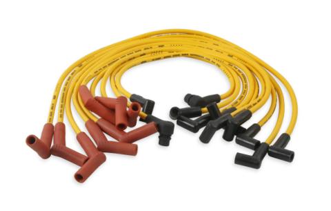 Spark Plug Wire Set- 8Mm-Custom With Graphite Core-Hei Stock Style Boots- Yellow Ford 1983-1996 V8 Efi- Super Stock, Spiral Core ACCEL