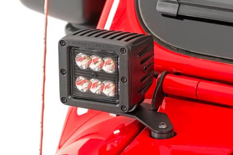 Jeep JL/Gladiator 2 Inch LED Lower Windshield Kit Black Series For 18-Pres Wrangler JL/20-Pres Gladiator Rough Country