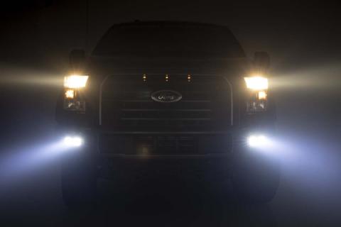 Ford LED Fog Light Kit Black Series w/ Spot Beam 15-19 F-150 Rough Country