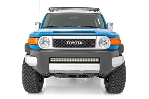 LED Light Windshield Kit 50 Inch Curved Single Row Black Series 07-14 FJ Cruiser Rough Country