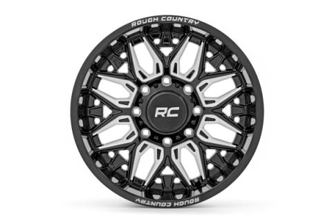 86 Series Wheel One-Piece Gloss Black 20x10 6x135 -19mm Rough Country