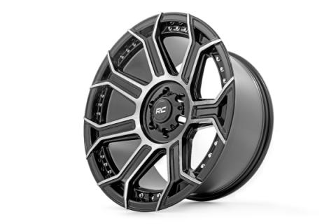 89 Series Wheel One-Piece Black Machined Gun Metal 20x10 5x5 -19mm Rough Country