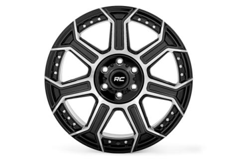 89 Series Wheel One-Piece Black Machined Gun Metal 22x10 8x170 -19mm Rough Country