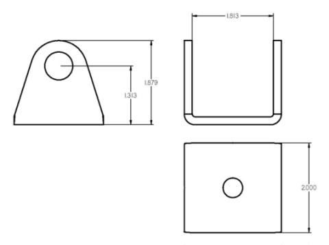 4-Link Rod End Bracket 1.75 Inch Wide 5/8 Inch Cross Bolt Hole Ridetech