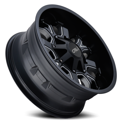 Cast Aluminum Wheels Dirty 9104 SB 22x10 Milled Spokes Satin Black 5 On 127/5 On139.7 Bolt Pattern -19 Offset Cali Offroad Wheels