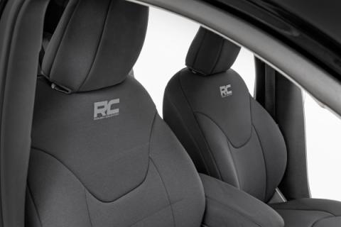Seat Covers Front Row and Rear Row Bench Jeep Cherokee KL 2WD/4WD (14-22) Rough Country