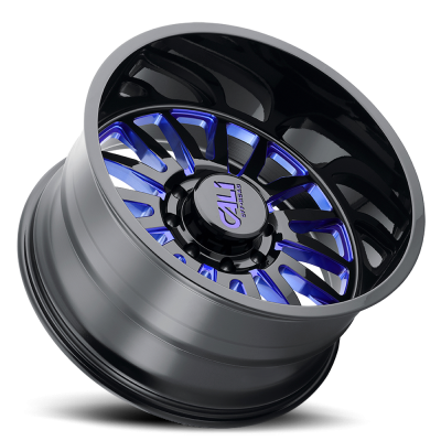 Cast Aluminum Wheels Summit 9110 GB-BL 20x12 Blue Milled Spokes Gloss Black 5 On 139.7 Bolt Pattern -51 Offset Cali Offroad Wheels