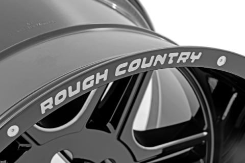 92 Series Wheel Machined One-Piece Gloss Black 20x12 8x170 -44mm Rough Country