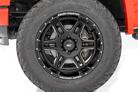 92 Series Wheel Machined One-Piece Gloss Black 22x12 8x180 -44mm Rough Country