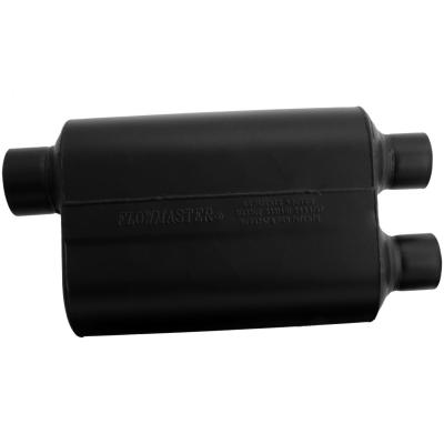 Super 40 Series Chambered Muffler Super 40 3.00 Offset In 2.50 Dual Out Aggressive Sound Flowmaster