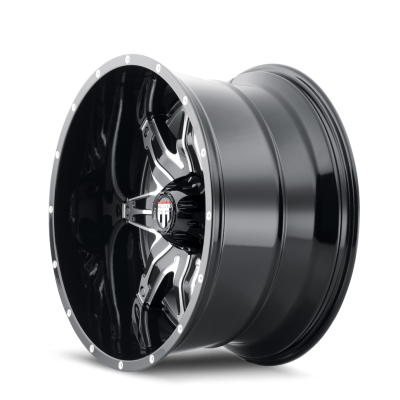 Lonestar AT185 Gloss Black Machined 20X10 5-127 -24MM 78.1MM Off Road Wheels American Truxx