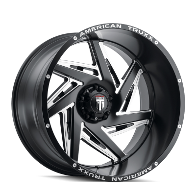 Spiral AT1906 Satin Black Milled 22X12 5-150 -44MM 110.5MM Off Road Wheels American Truxx