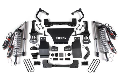 25-Up Chevy TB/GMC AT4 1500 4WD 2.5 Inch Suspension Lift Kit 3.0 Diesel / 2.7 Gas 1 Inch Rear Block -Fox 2.5 PES C/O Front Fox 2.5 PES Rear BDS Suspension
