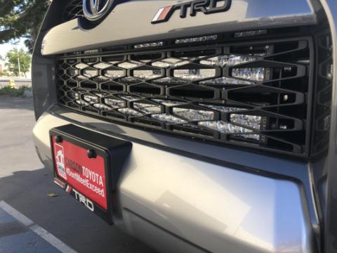 14-21 4Runner 32 Inch Hidden Grille LED Light Bar Brackets Kit One 32 inch Combo Beam Bumper Light Bar Blue Backlight Cali Raised LED