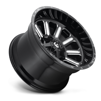 Aluminum Wheels 20X12 Hardline D620 5 On 114.3/5 On 127 Gloss Black/Milled 78.1 Bore -44 Offset Fuel Off Road Wheels