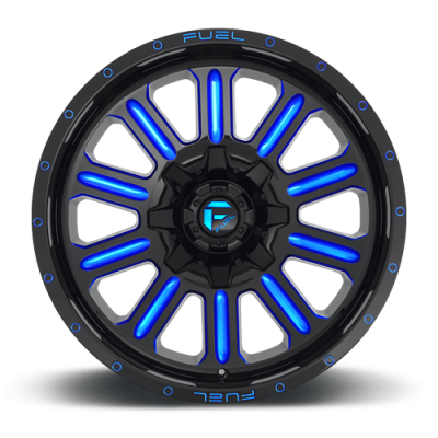 Aluminum Wheels 20X10 Hardline D646 5 On 114.3/5 On 127 Gloss Black/Candy Blue 78.1 Bore -18 Offset Fuel Off Road Wheels