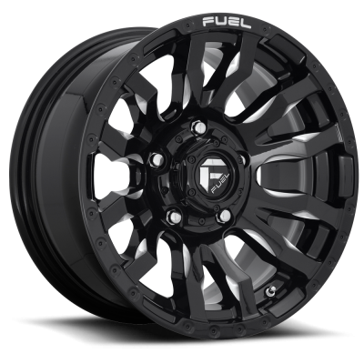 Aluminum Wheels 18X9 Blitz D673 5 On 127 Gloss Black Milled 71.5 Bore 1 Offset Multi Spoke Fuel Off Road Wheels