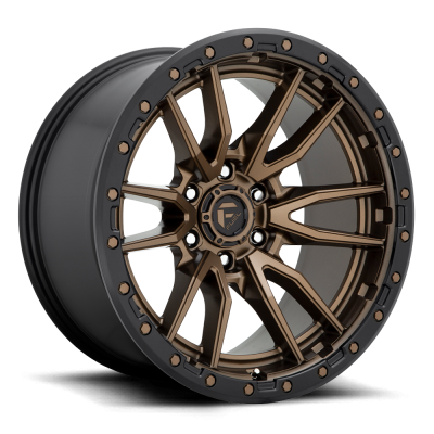 Aluminum Wheels 22X10 Rebel D681 6 On 135 Matte Bronze Black Bead Ring 87.1 Bore -13 Offset Fuel Off Road Wheels