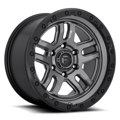 Aluminum Wheels 20X9 AMMO D701 5 On 139.7 Matte Gunmetal Gray W/Black Bead Ring 78.1 Bore 1 Offset 5 Spoke Fuel Off Road Wheels