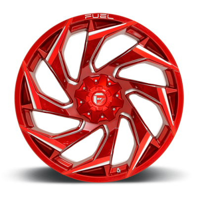 Aluminum Wheels 22X10 Reaction D754 5 On 127/5 On 139.7 Candy Red Milled 87.1 Bore -18 Offset Fuel Off Road Wheels