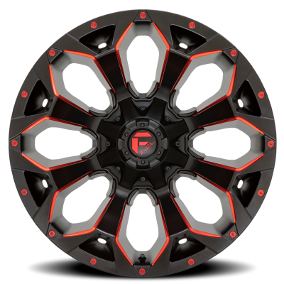 Aluminum Wheels 18X9 Assault D787 5 On 114.3/5 On 127 Matte Black Milled Red Tint 78.1 Bore 1 Offset Fuel Off Road Wheels