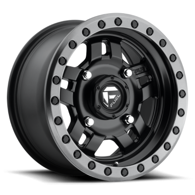 Aluminum Wheels 14X7 Anza UTV D917 4 On 110 Matte Black Beadlock 79.4 Bore 13 Offset 5 Spoke Fuel Off Road Wheels