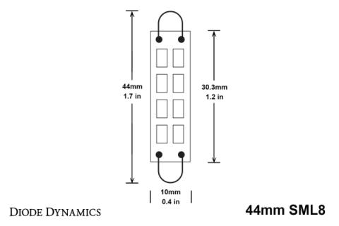 44mm SML8 LED Bulb Red Single Diode Dynamics