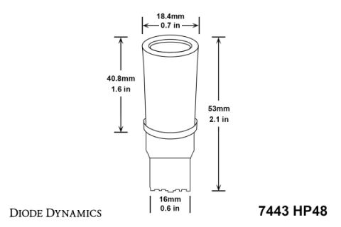 7443 LED Bulb HP48 LED Red Single Diode Dynamics
