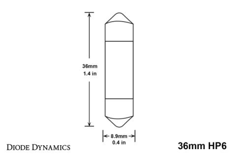 36mm HP6 LED Bulb LED Cool White Single Diode Dynamics