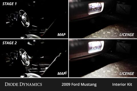 Interior LED Kit for 2005-2009 Ford Mustang, Cool White Stage 1 Diode Dynamics
