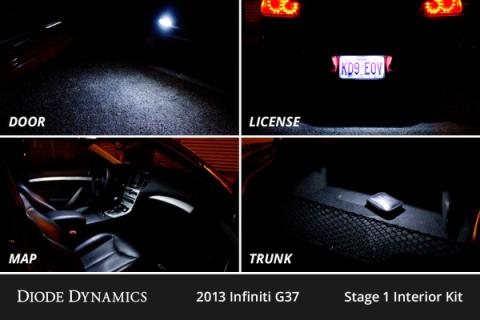 Interior LED Kit for 2007-2015 Infiniti G37 Sedan, Cool White Stage 2 Diode Dynamics