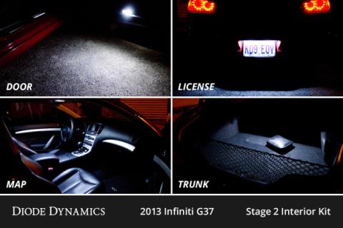Interior LED Kit for 2008-2015 Infiniti G37 Coupe/Convertible, Cool White Stage 2 Diode Dynamics