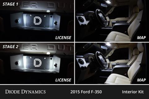Interior LED Kit for 2008-2016 Ford Super Duty F250/F350, Cool White Stage 2 Diode Dynamics