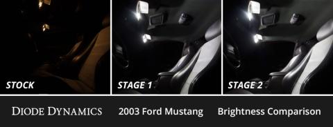 Interior LED Kit for 1994-2004 Ford Mustang, Cool White Stage 1 Diode Dynamics