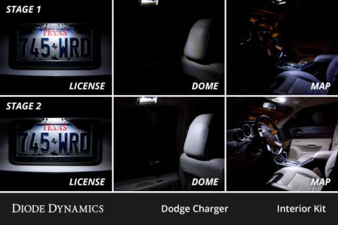 Interior LED Kit for 2006-2010 Dodge Charger, Cool White Stage 1 Diode Dynamics