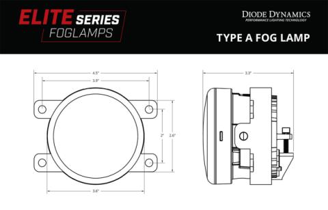Elite Series Fog Lamps for 2013-2015 Honda Crosstour Pair Yellow 3000K Diode Dynamics