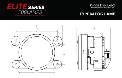 Elite Series Fog Lamps for 2011-2013 Jeep Grand Cherokee Pair Cool White 6000K Diode Dynamics