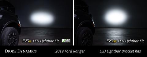 SS6 LED Lightbar Kit for 2019-2021 Ford Ranger, White Driving