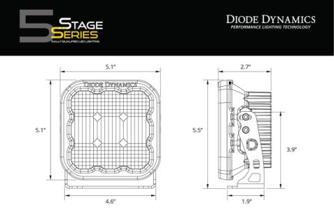 SS5 LED Pod Pro White Spot Pair Diode Dynamics
