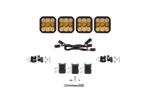 SS5 Sport Universal CrossLink 4-Pod Lightbar Yellow Combo Diode Dynamics