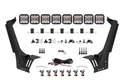 Jeep JL SS5 Sport CrossLink Windshield White Combo Lightbar Kit Diode Dynamics