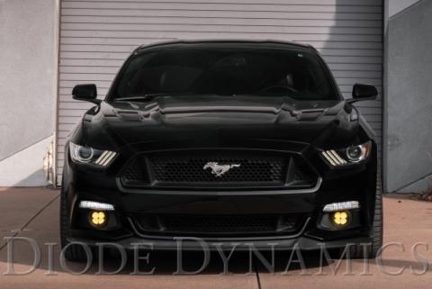SS3 LED Fog Light Kit for 2015-2017 Ford Mustang Yellow SAE Fog Sport w/ Backlight Diode Dynamics