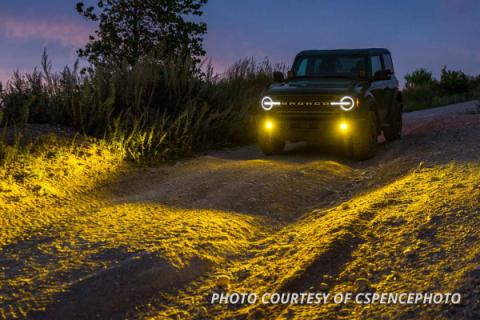 SS3 LED Fog Light Kit for 2021 Ford Bronco (w/ Standard Bumper) Yellow SAE Fog Pro w/ Backlight Diode Dynamics