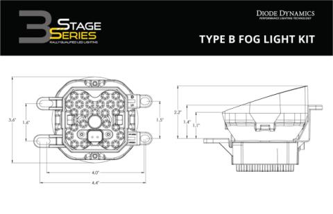 SS3 LED Fog Light Kit for 2012-2016 Toyota Prius C Yellow SAE Fog Max w/ Backlight Diode Dynamics