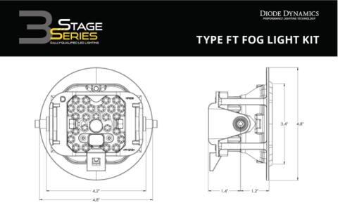 SS3 LED Fog Light Kit for 2008-2010 Dodge Viper Yellow SAE Fog Max w/ Backlight Diode Dynamics