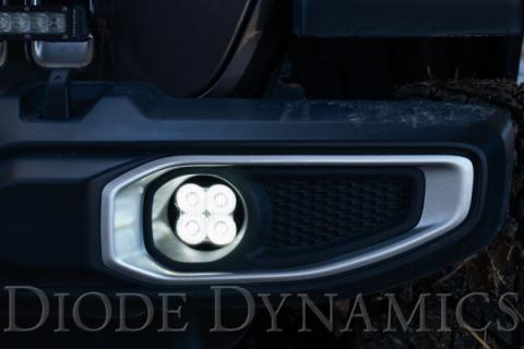 SS3 LED Fog Light Kit for 2020-2021 Jeep Gladiator Yellow SAE Fog Sport w/ Backlight Type MR Bracket Kit Diode Dynamics